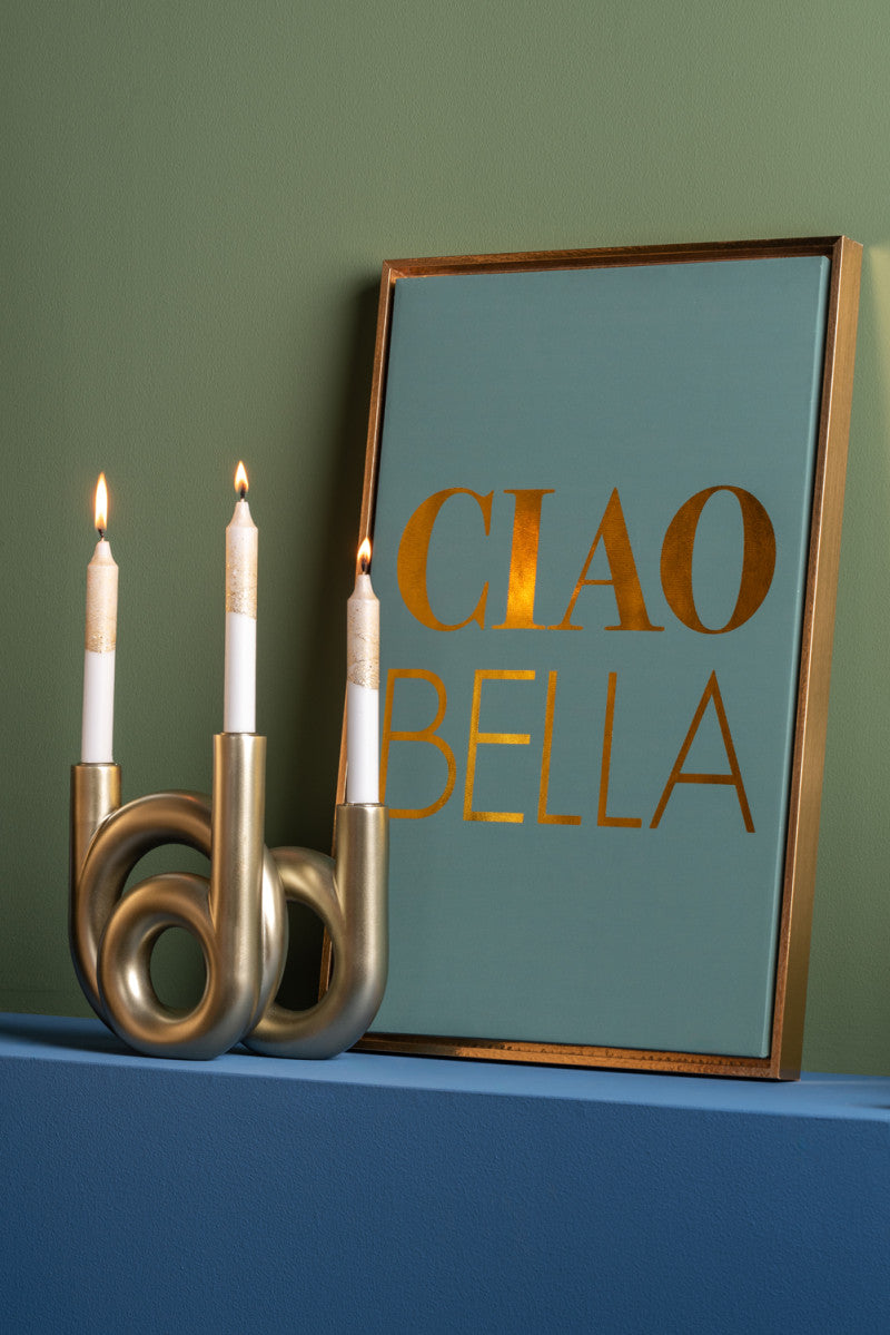 CANDLE HOLDER RINGS - METALLIC GOLD
