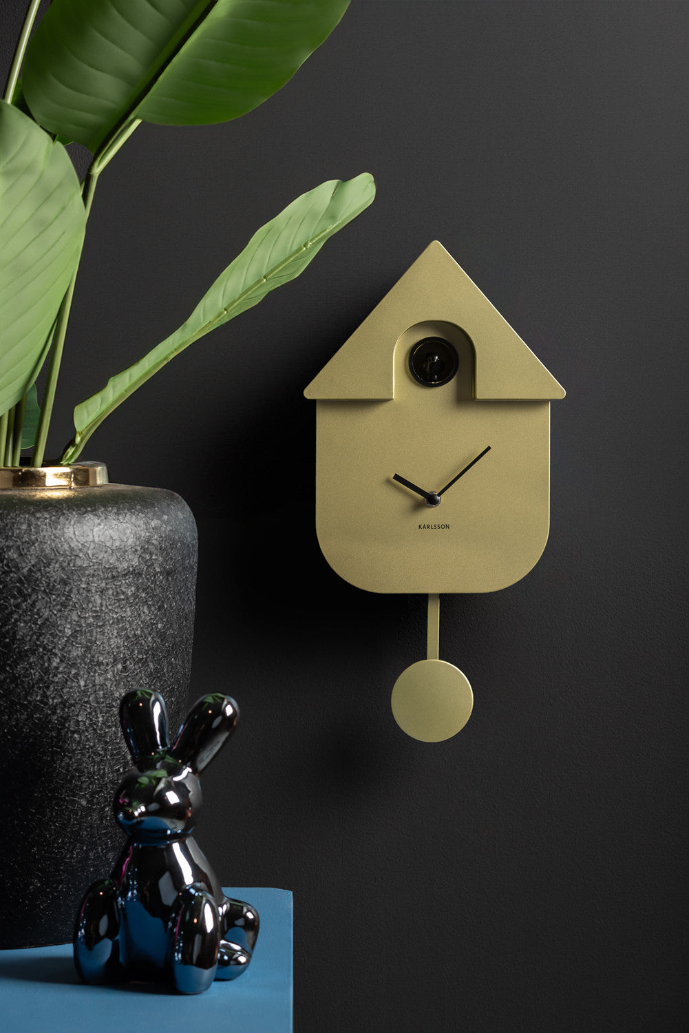 CUCKOO WANDKLOK - METALLIC GOLD