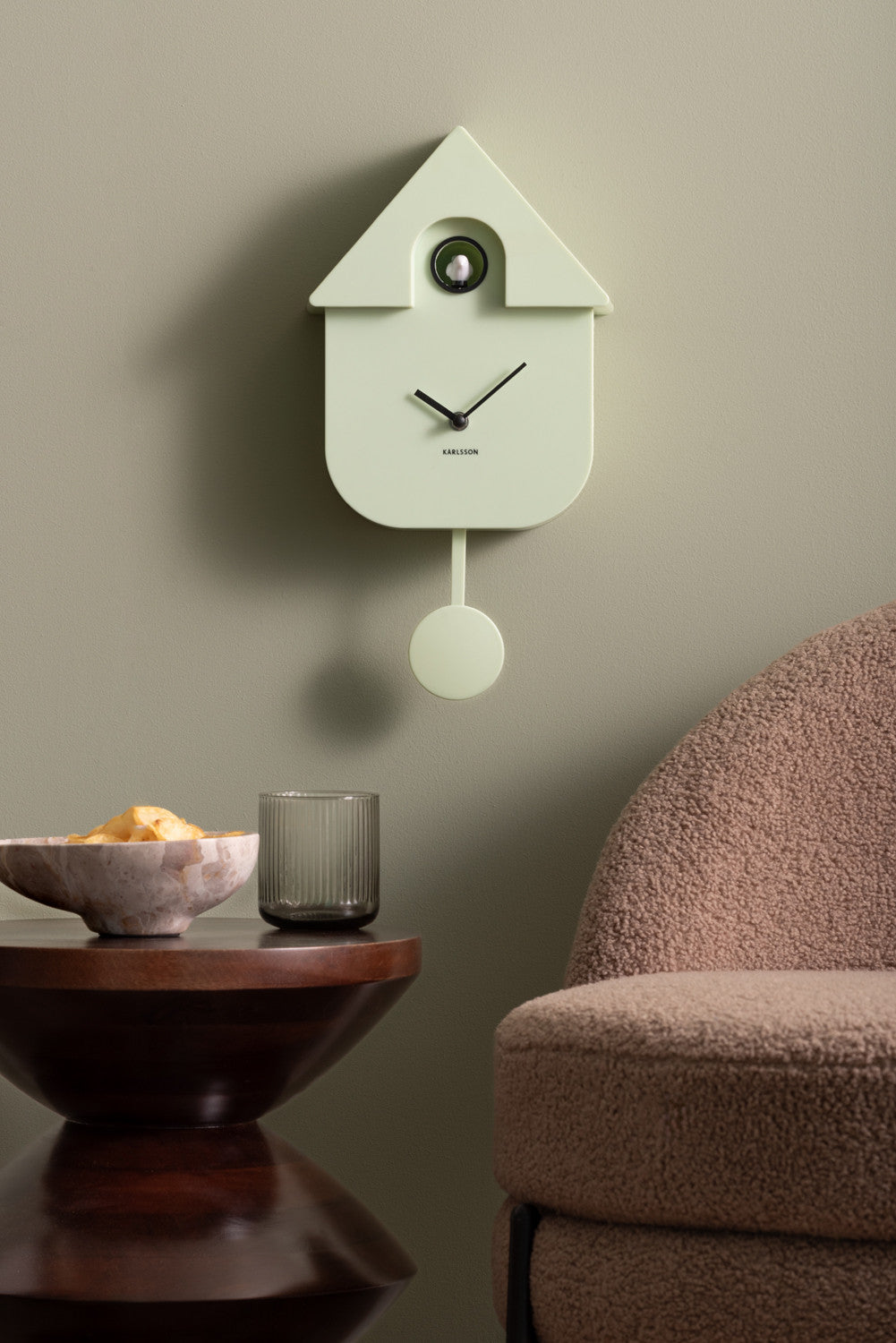 CUCKOO WANDKLOK - SOFT GREEN