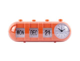 RETRO TUBE ALARM CLOCK  + CALENDER FLIP - ORANJE