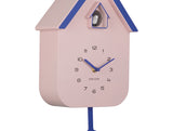 CUCKOO WANDKLOK - SOFT PINK & COBALT BLUE