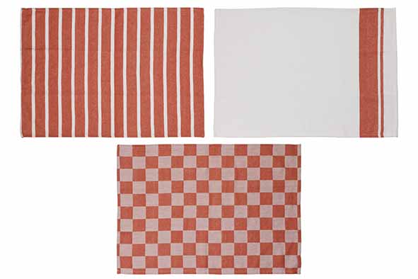 SET VAN 3 KEUKENHANDDOEKEN - RUST