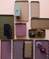 TRAY SALERNO - BURGUNDY / SOFT BLUE