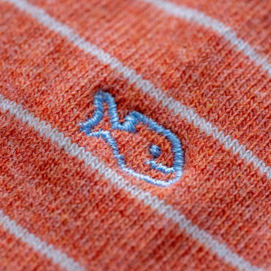 SOKKEN - FIJNE STREPEN ORANJE/BEIGE