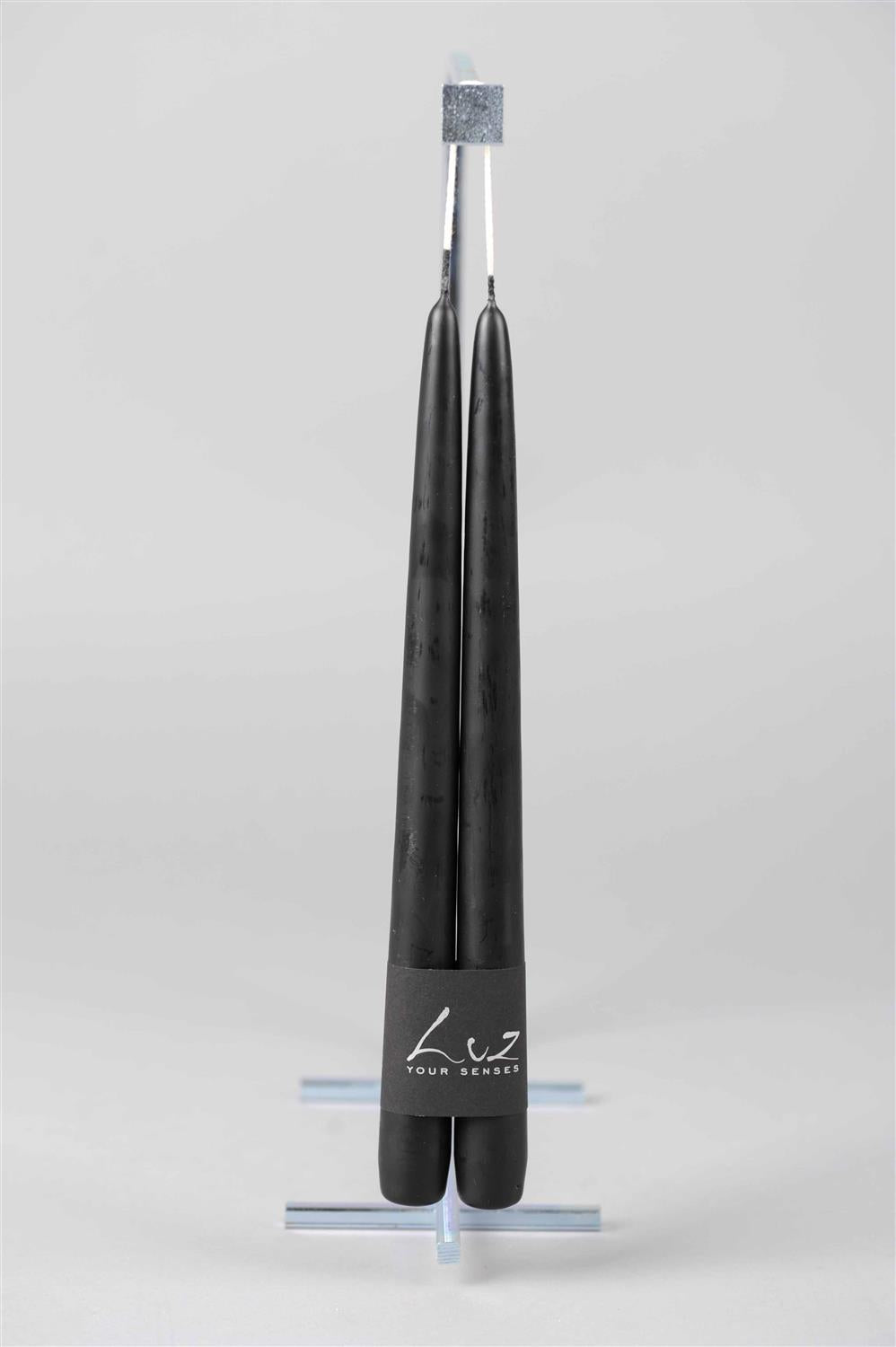 SET TAPER CANDLES 30 CM - ZWART