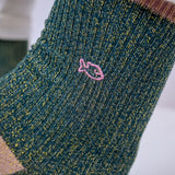VROUWENSOKKEN - VINTAGE GLITTER GREEN