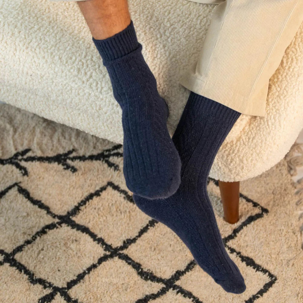SOKKEN - WOOL - NAVY BLUE
