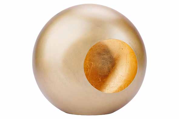 THEELICHTHOUDER LARGE ROND - GOUD