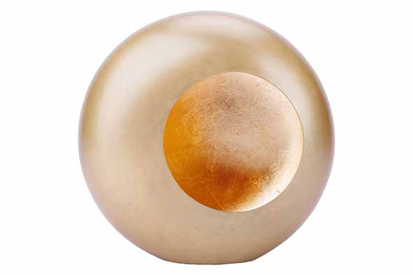 THEELICHTHOUDER MEDIUM ROND - GOUD