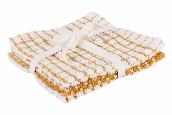 SET VAN 3 VAATDOEKEN - AMBER GOLD