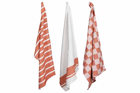 SET VAN 3 KEUKENHANDDOEKEN - RUST