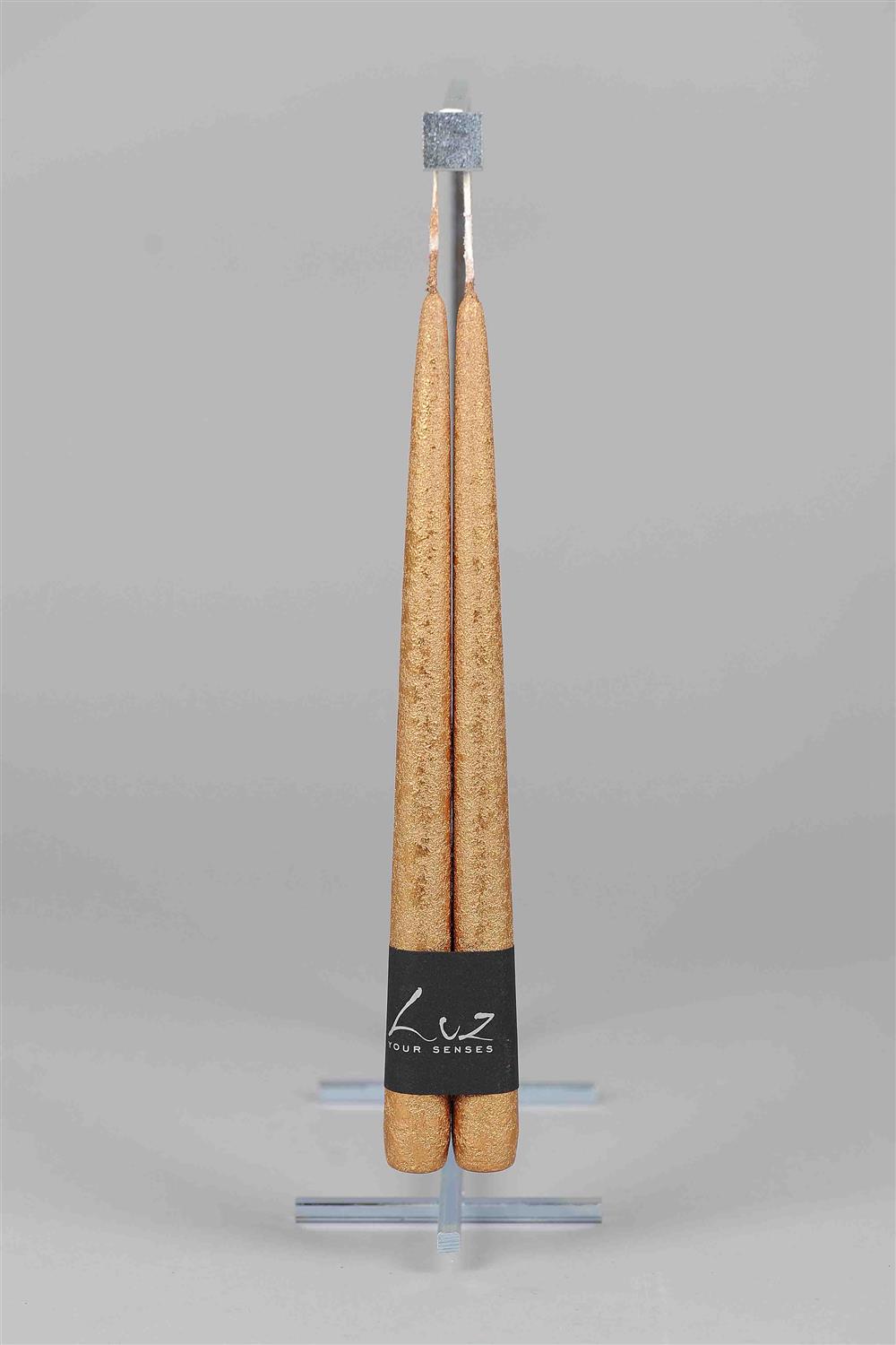SET TAPER CANDLES 30 CM - GOUD
