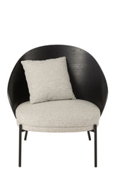 COSY LOUNGESTOEL - GRIJS/ZWART