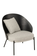 COSY LOUNGESTOEL - GRIJS/ZWART