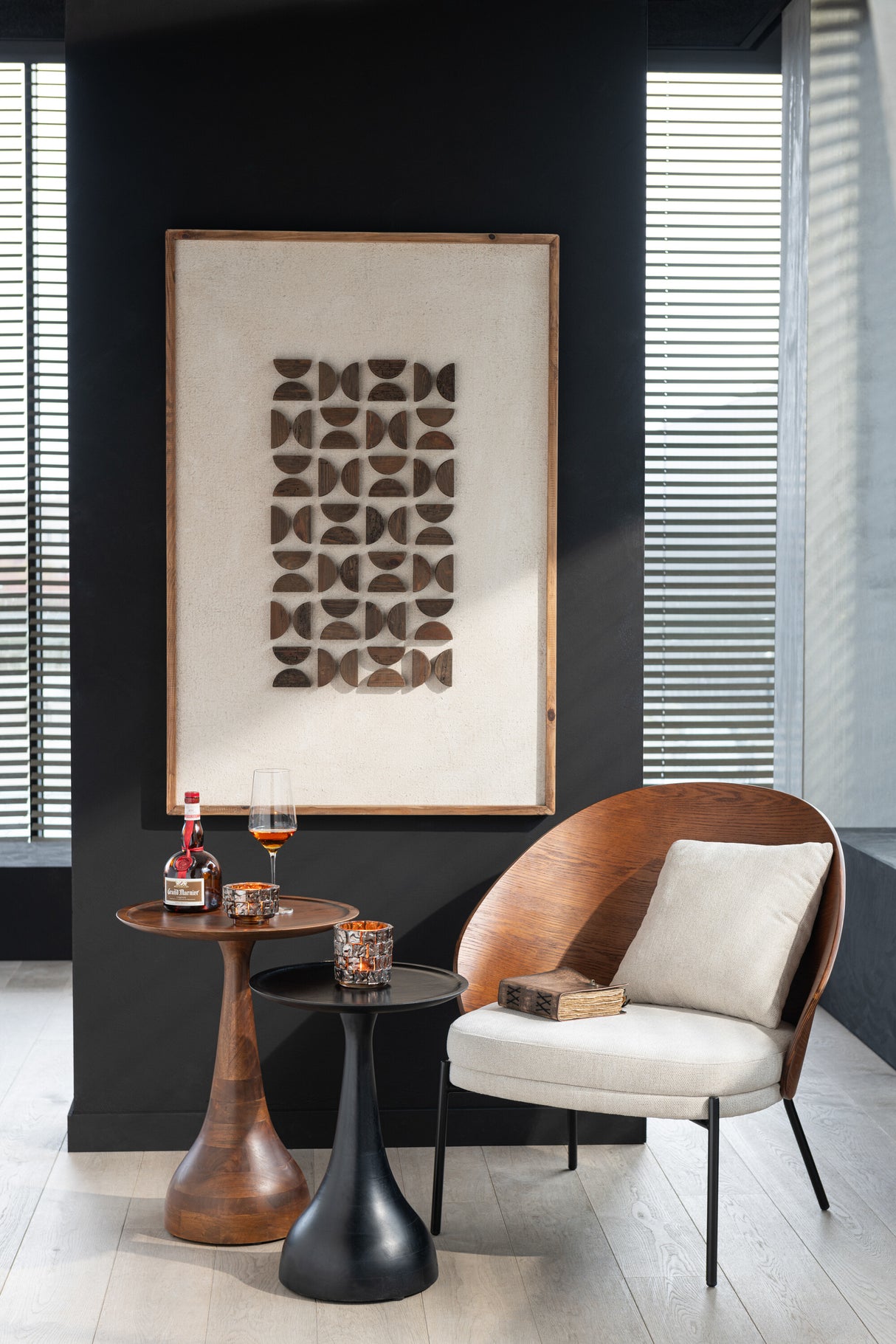 COSY LOUNGESTOEL- BRUIN/BEIGE