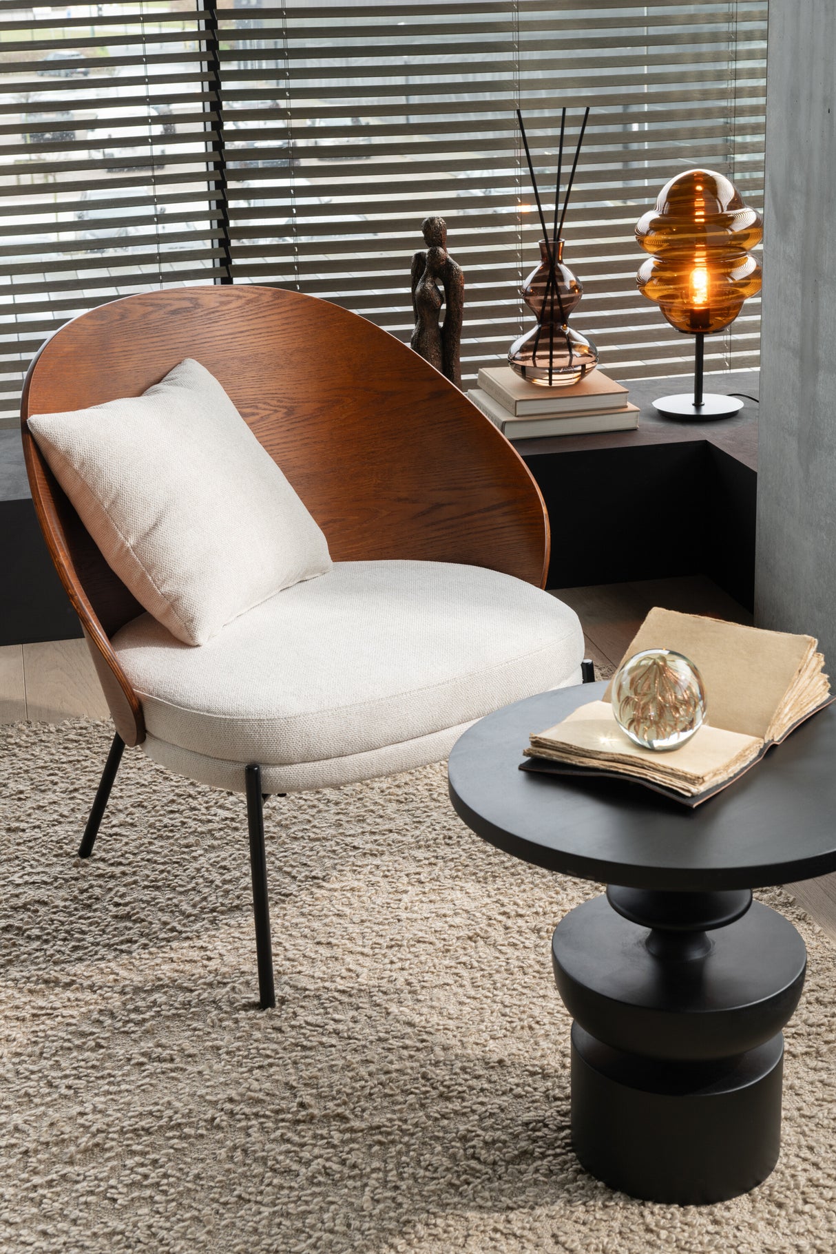 COSY LOUNGESTOEL- BRUIN/BEIGE
