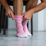 SOKKEN - STREPEN ROZE/BEIGE