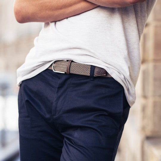 GEVLOCHTEN RIEM - BEIGE TAUPE
