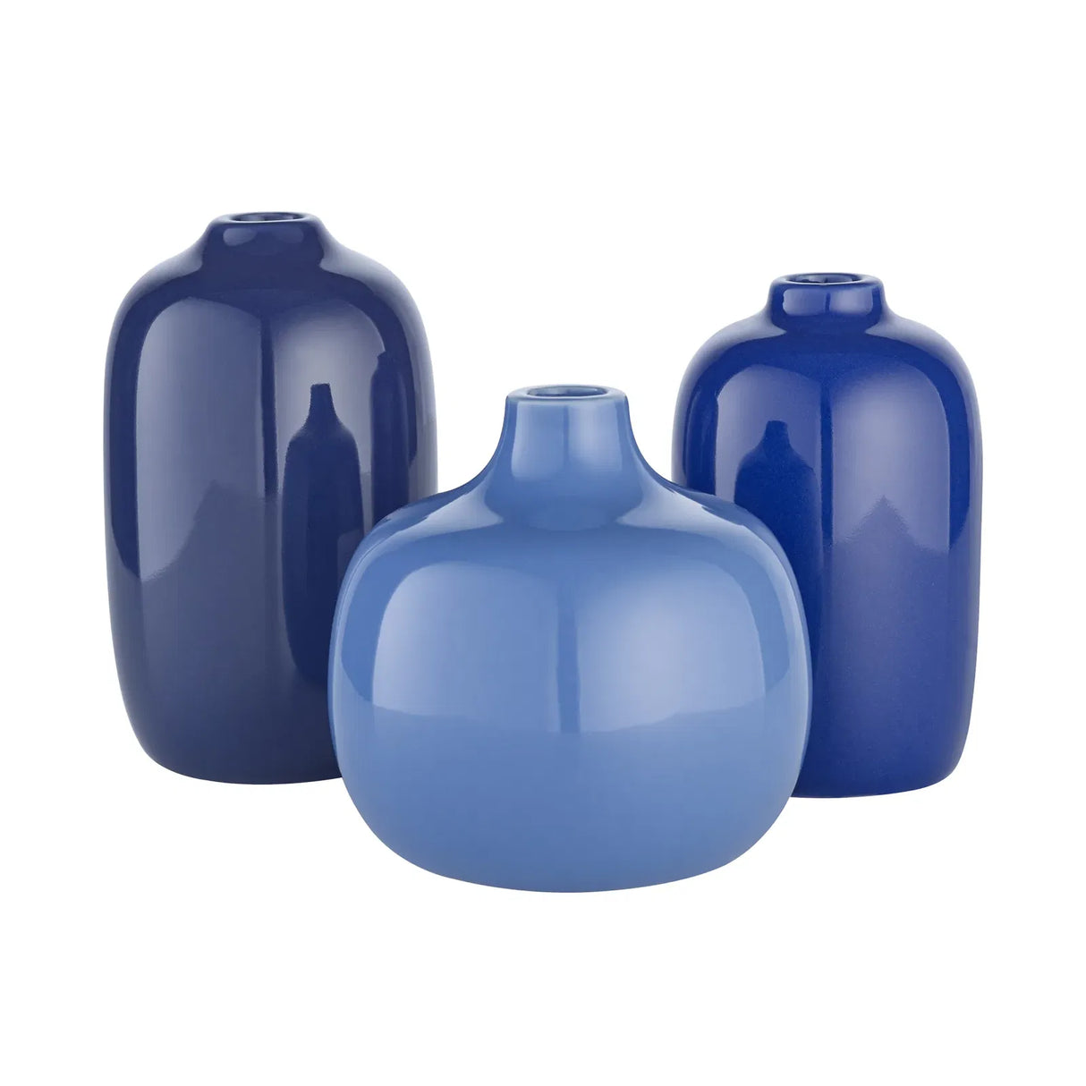 CEOLA SET VAN 3 MINI VAASJES - BLAUW