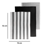 SET/3 KEUKENHANDDOEK MARRA - ZWART