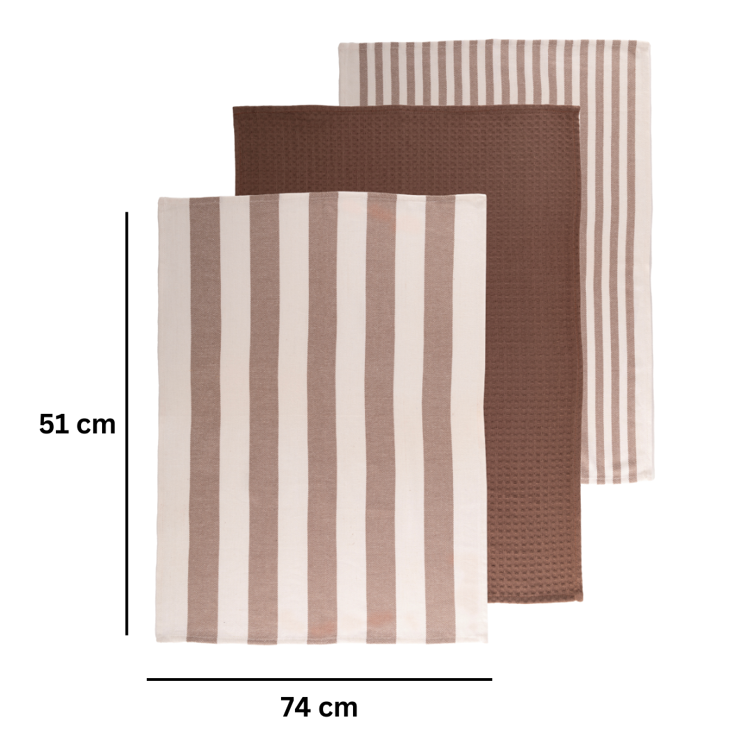 SET/3 KEUKENHANDDOEK MARRA - OUD ROZE