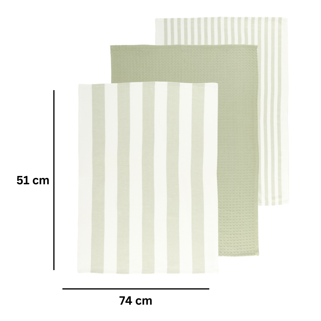 SET/3 KEUKENHANDDOEK MARRA - SEA GREEN