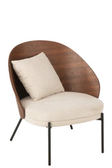 COSY LOUNGESTOEL- BRUIN/BEIGE