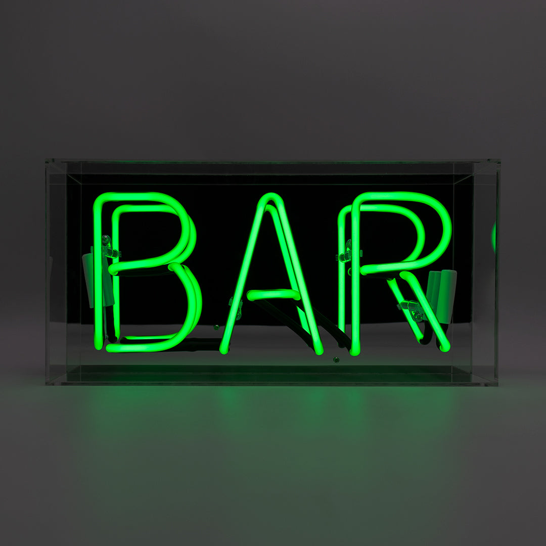 NEON SIGN "BAR" - GREEN