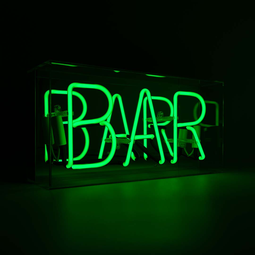 NEON SIGN "BAR" - GREEN