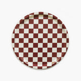 RONDE PLATEAU CHECKER - BURGUNDY / CREAM