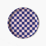 RONDE PLATEAU CHECKER - INDIGO/ALMOND