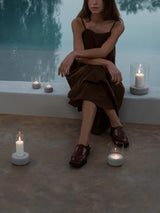 CALMA THEELICHTHOUDER MEDIUM - MOONBEAM