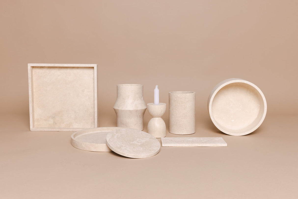 TRAVERTINE RONDE SCHAAL 30 CM