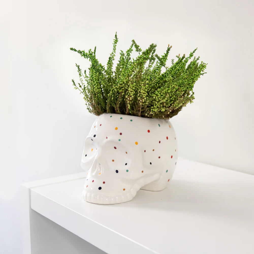 SKULL PLANTENPOT - DOTS