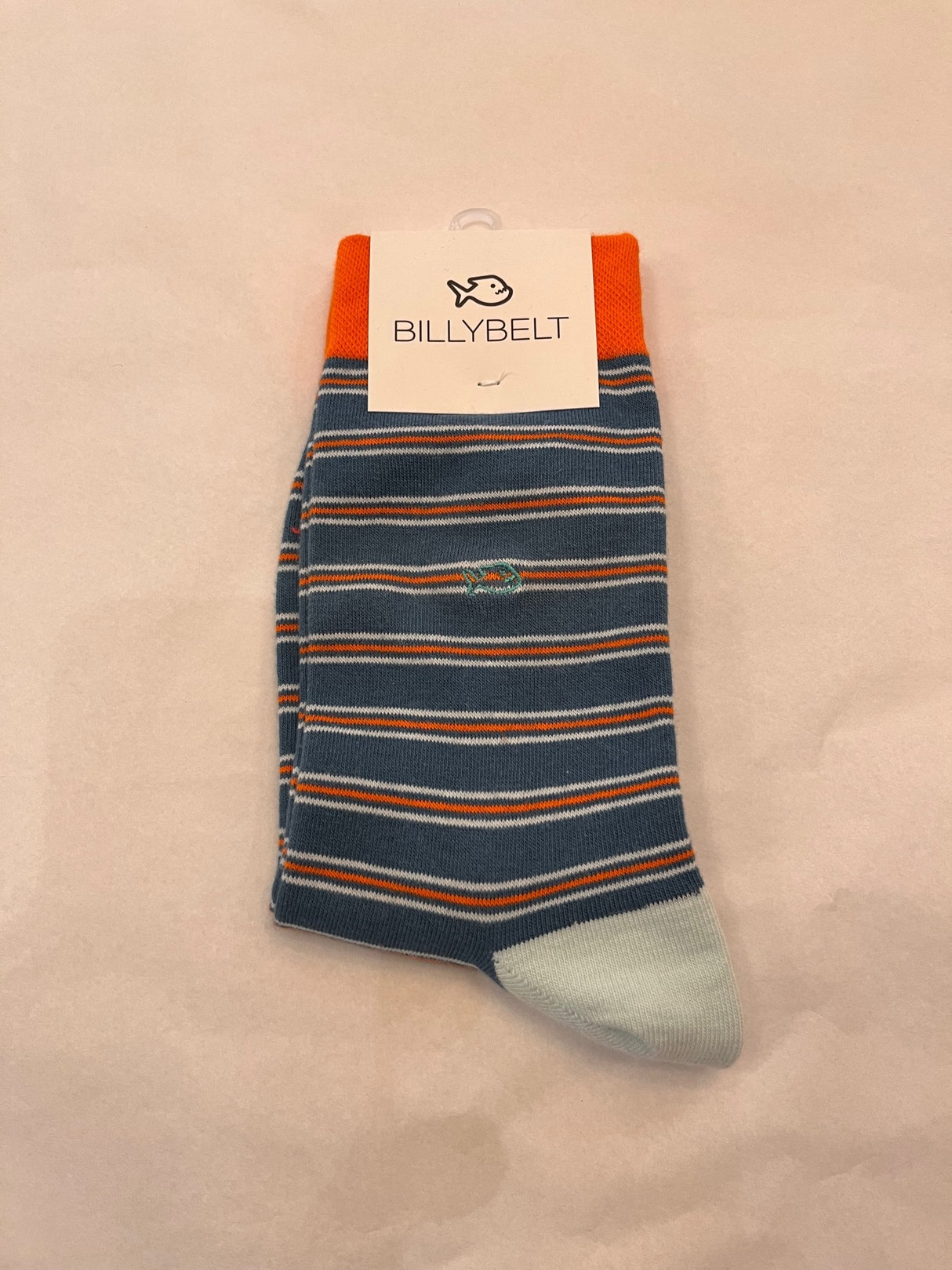 SOKKEN KATOEN -  STREPEN WIT/ORANJE/BLAUW