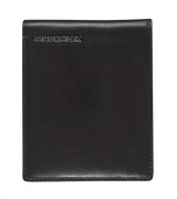 ZWART LEDEREN BILLFOLD PORTEFEUIILLE MET UITNEEMBARE KAARTHOUDER