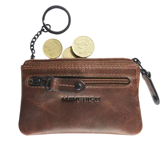 BRUIN LEDEREN GELDBEUGEL