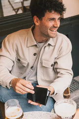 ZWART LEDEREN BILLFOLD PORTEFEUIILLE MET UITNEEMBARE KAARTHOUDER