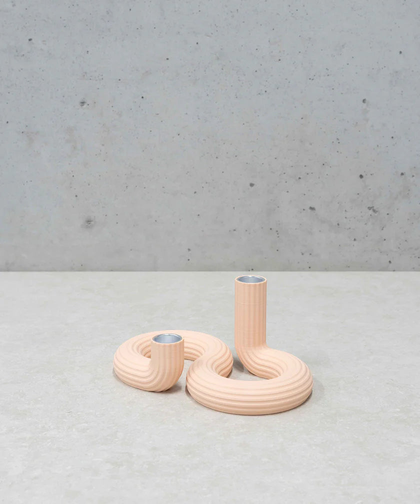 DOUBLE CANDLE HOLDER - NUDE