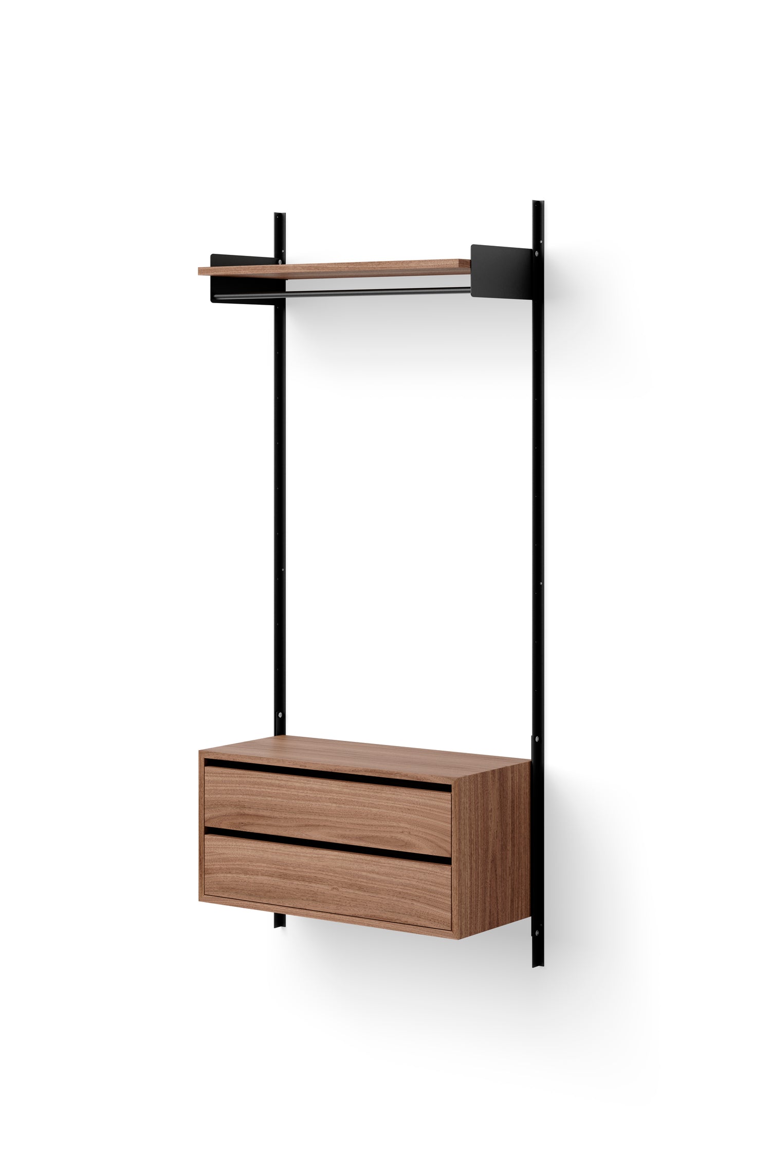 WARDROBE SHELF CABINET WITH DRAWERS (ZWART / WALNOOT)