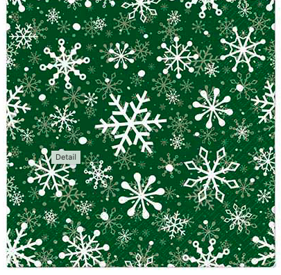 PAPIEREN SERVET - CHRISTMAS GREEN SNOWFLAKES