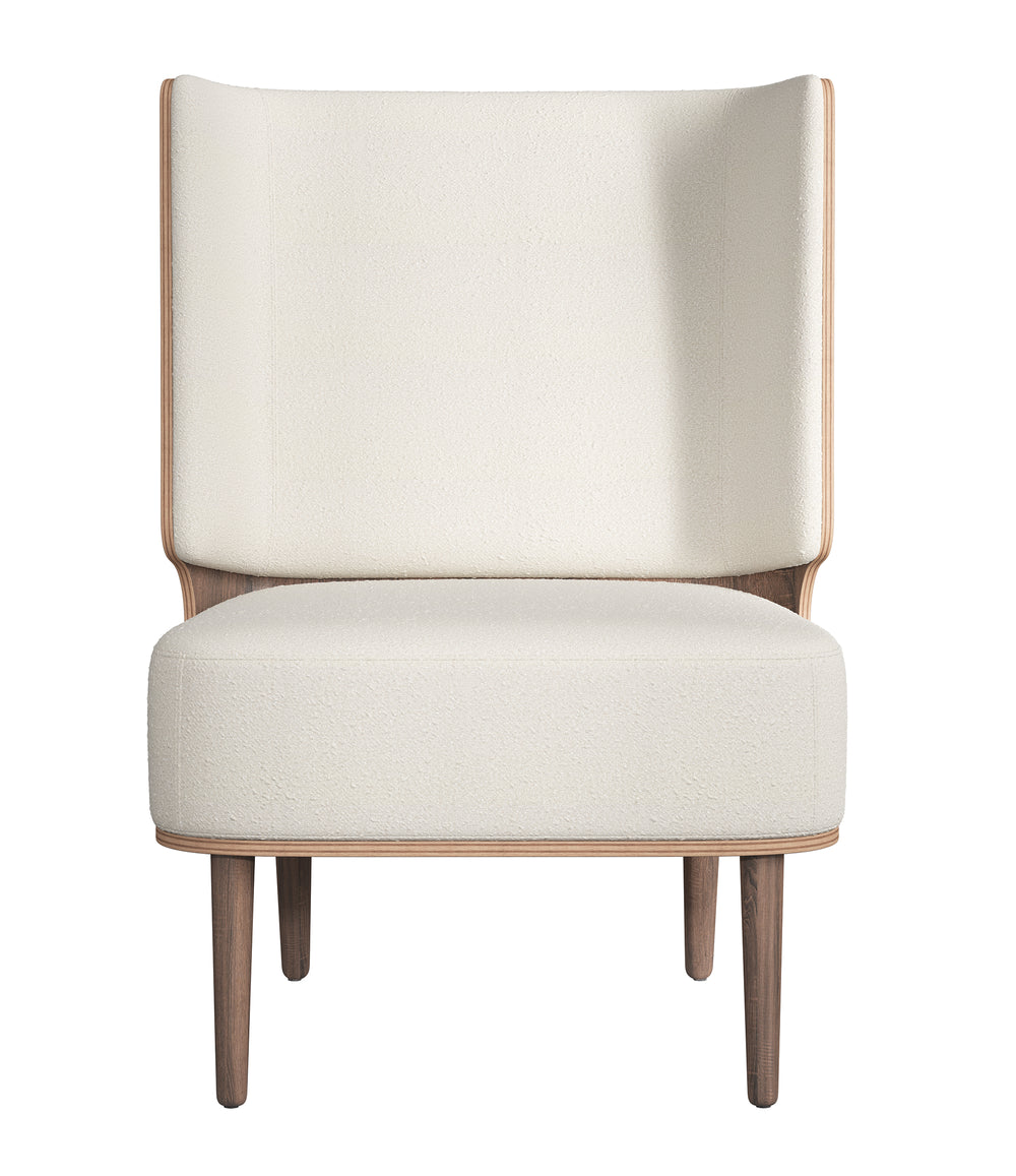 SERENA LOUNGE CHAIR - DARK OAK/WHITE BOUCLE