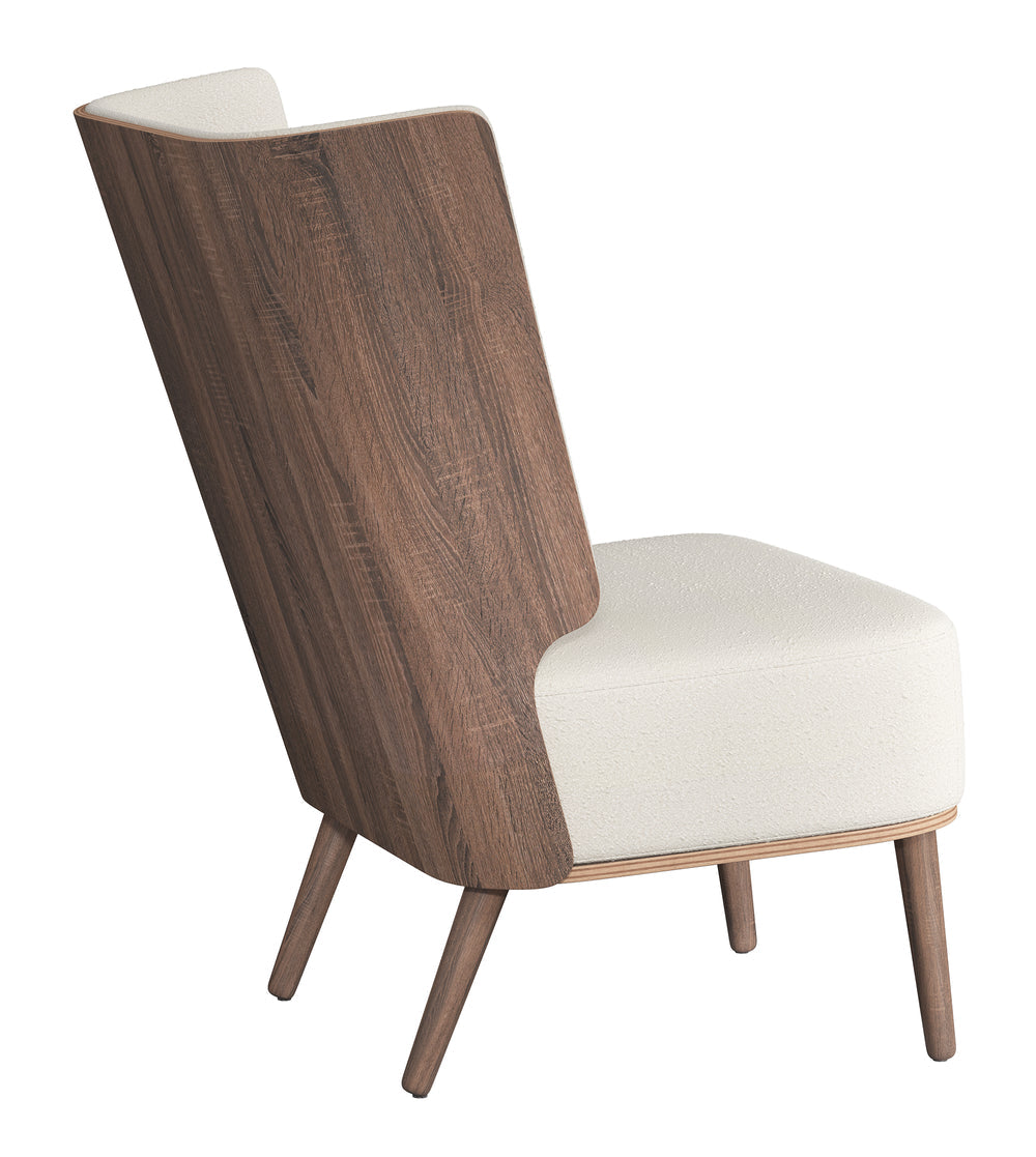 SERENA LOUNGE CHAIR - DARK OAK/WHITE BOUCLE
