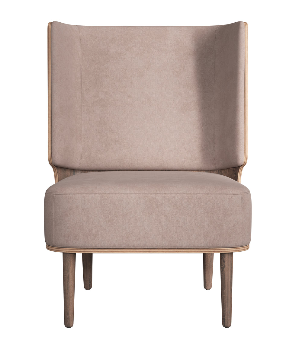 SERENA LOUNGE CHAIR - DARK OAK/DUSTY ROSE