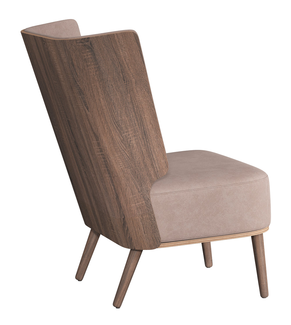 SERENA LOUNGE CHAIR - DARK OAK/DUSTY ROSE