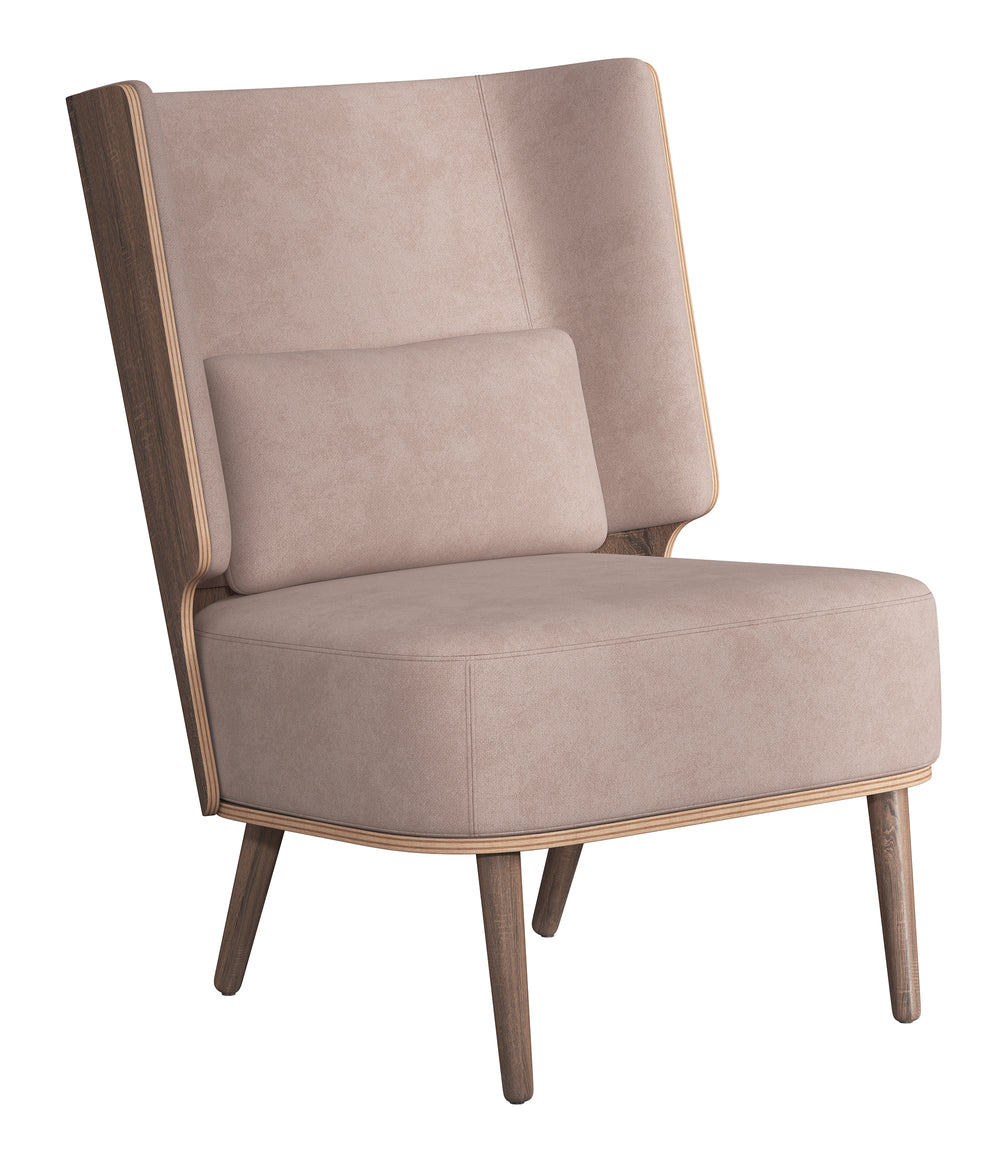 SERENA LOUNGE CHAIR - DARK OAK/DUSTY ROSE