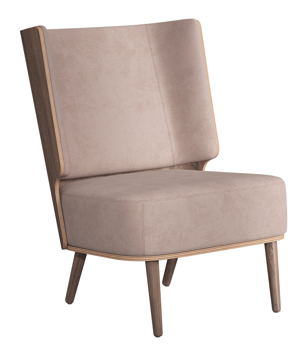 SERENA LOUNGE CHAIR - DARK OAK/DUSTY ROSE