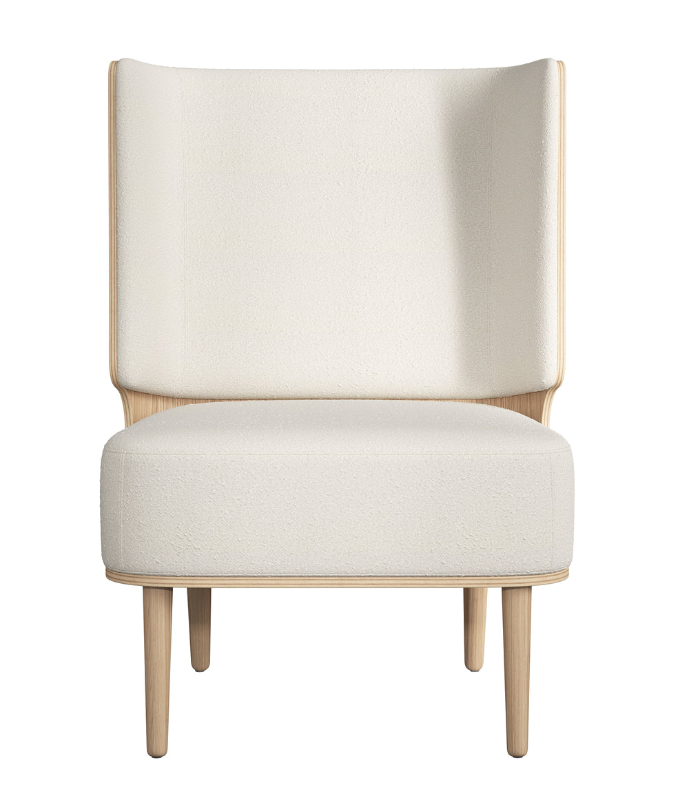 SERENA LOUNGE CHAIR - NATURAL OAK/WHITE BOUCLE