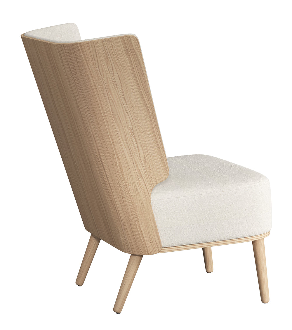 SERENA LOUNGE CHAIR - NATURAL OAK/WHITE BOUCLE