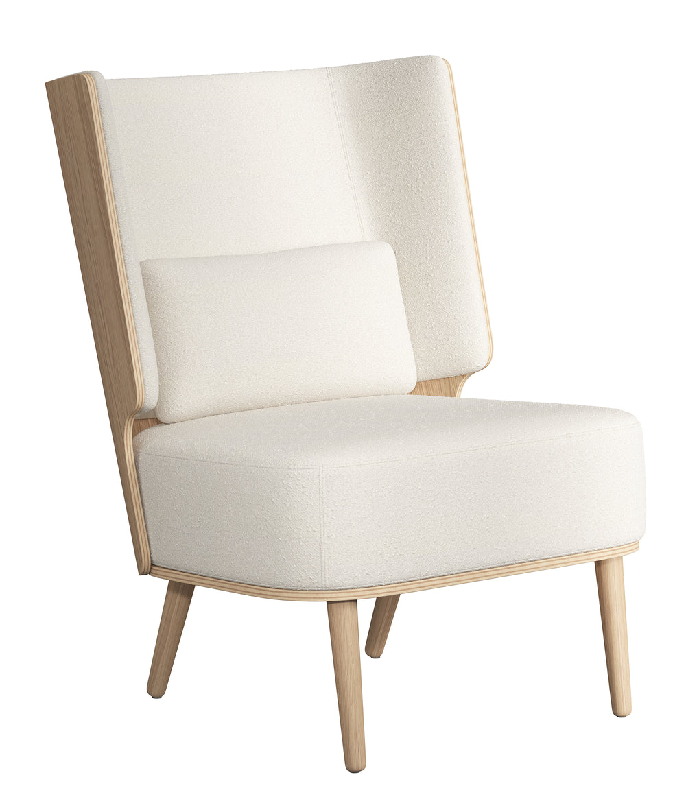 SERENA LOUNGE CHAIR - NATURAL OAK/WHITE BOUCLE